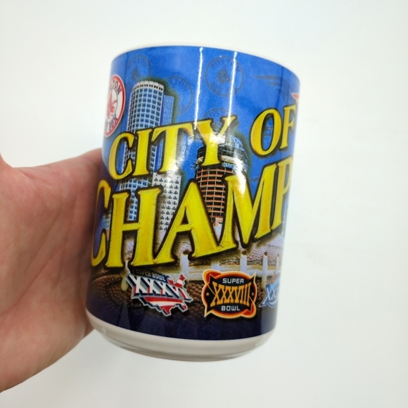 Boston Red Sox & Patriots Champions 2004 Y2K VTG World Series Super‎ Bowl Mug - Picture 3 of 9